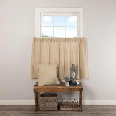 Burlap Vintage Tier Curtain Set of 2 L36xW36 VHC Brands - The Fox Decor